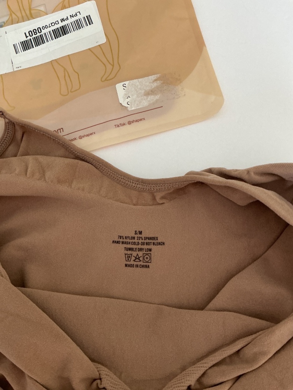SHAPERX Bodysuit for Women Tummy Control Shaper Tank Top,SZ5215-Beige-S/M NWOT - Picture 3 of 3
